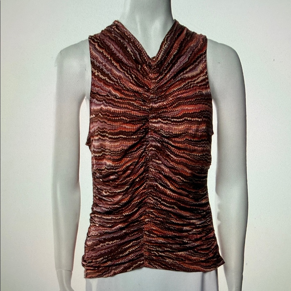NWOT Ulla Johnson Allie Red and Pink Patterned ruched Tank Top